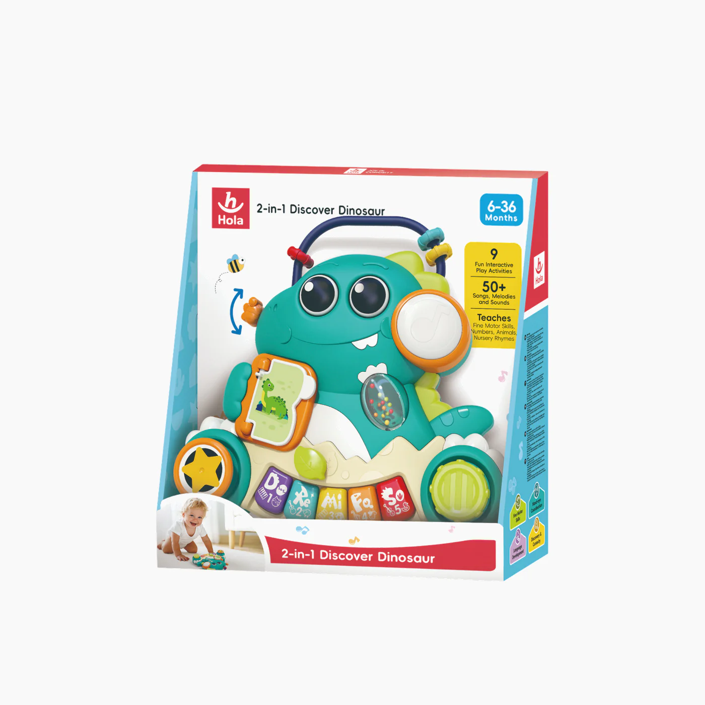 Hola 2-In-1 Discover Dinosaur Musical Toy - Image 2