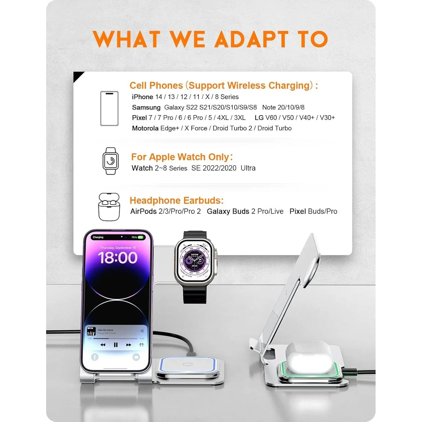 Qi2 3 in 1 Aluminum Wireless Charging Station - Image 3