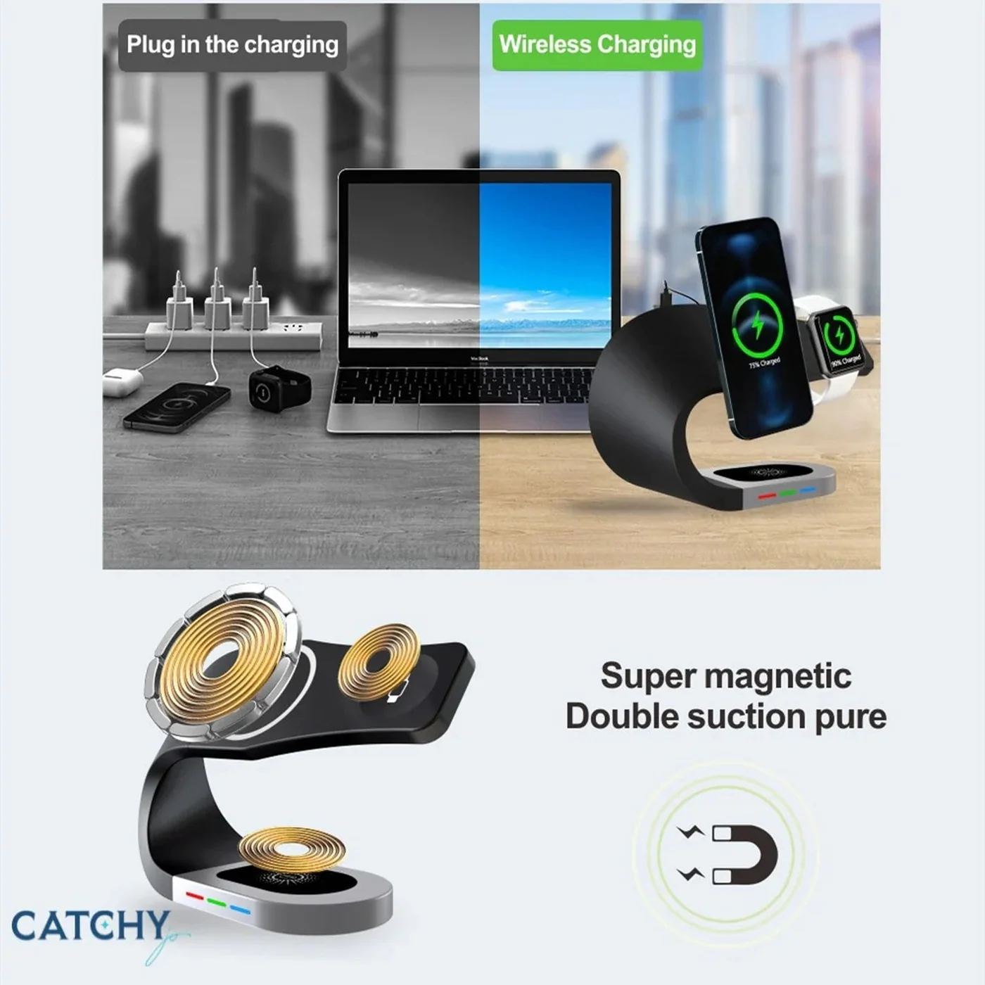 Catchy 3-in-1 Wireless Charger - Image 8