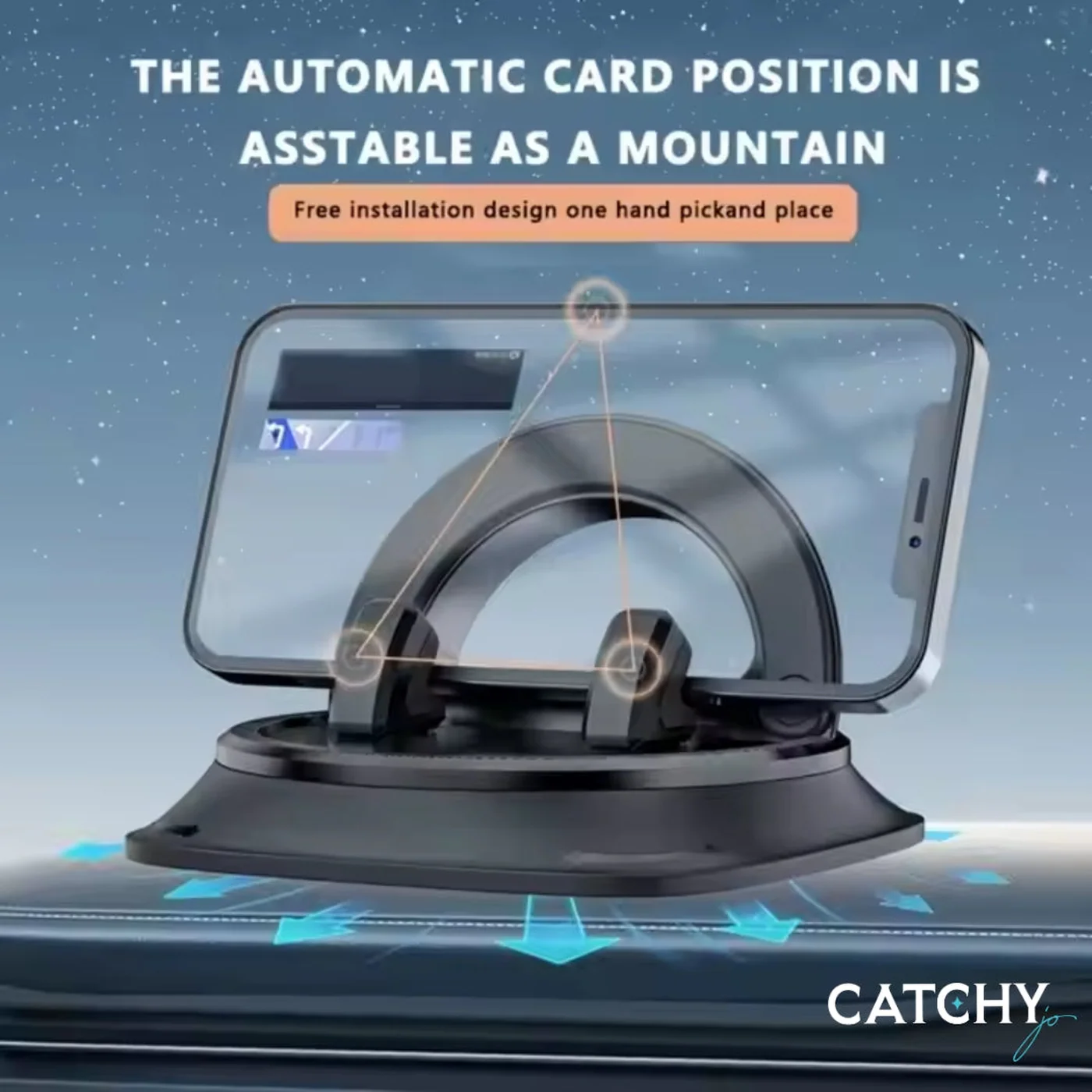 C.JO 360 Degree Rotating Car Anti-Slip Dashboard Car Phone Holder - Image 2