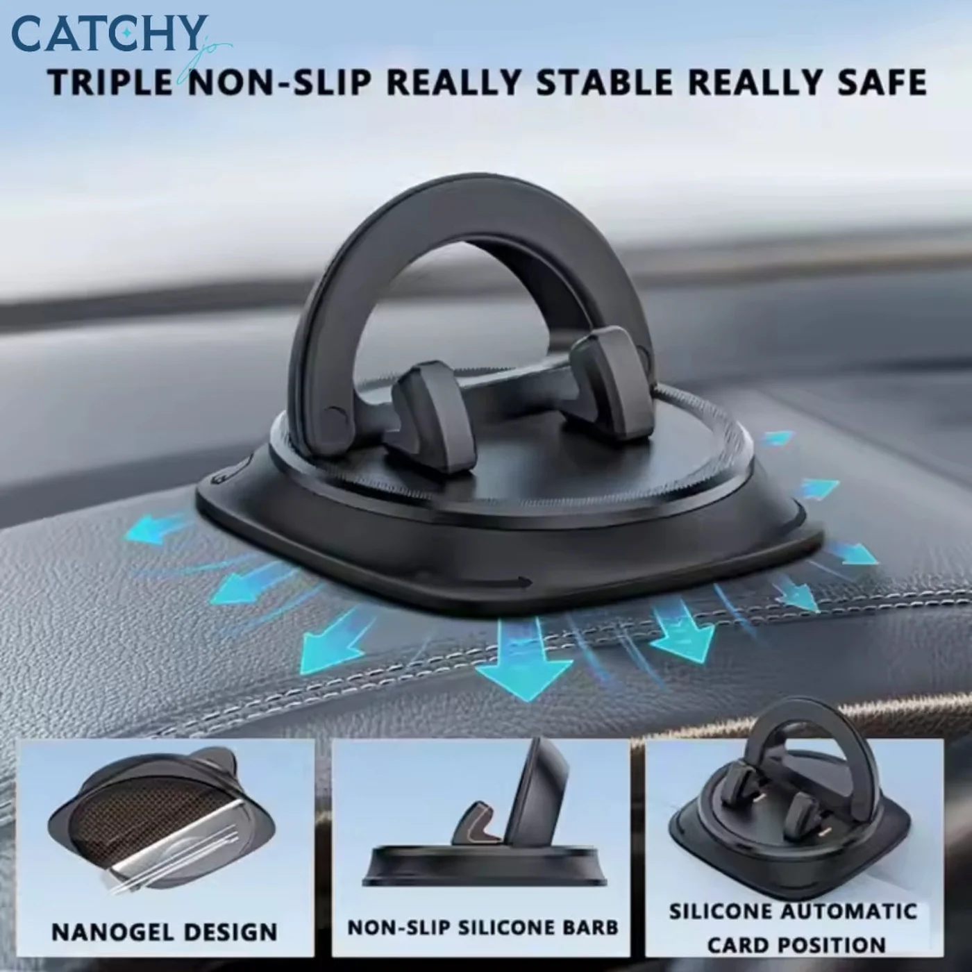 C.JO 360 Degree Rotating Car Anti-Slip Dashboard Car Phone Holder - Image 4