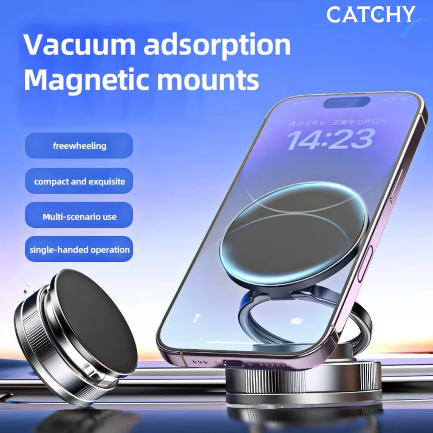 C.JO 360 Degree Rotation Bracket Stand Strong Magnetic Car Phone Holder - Image 4