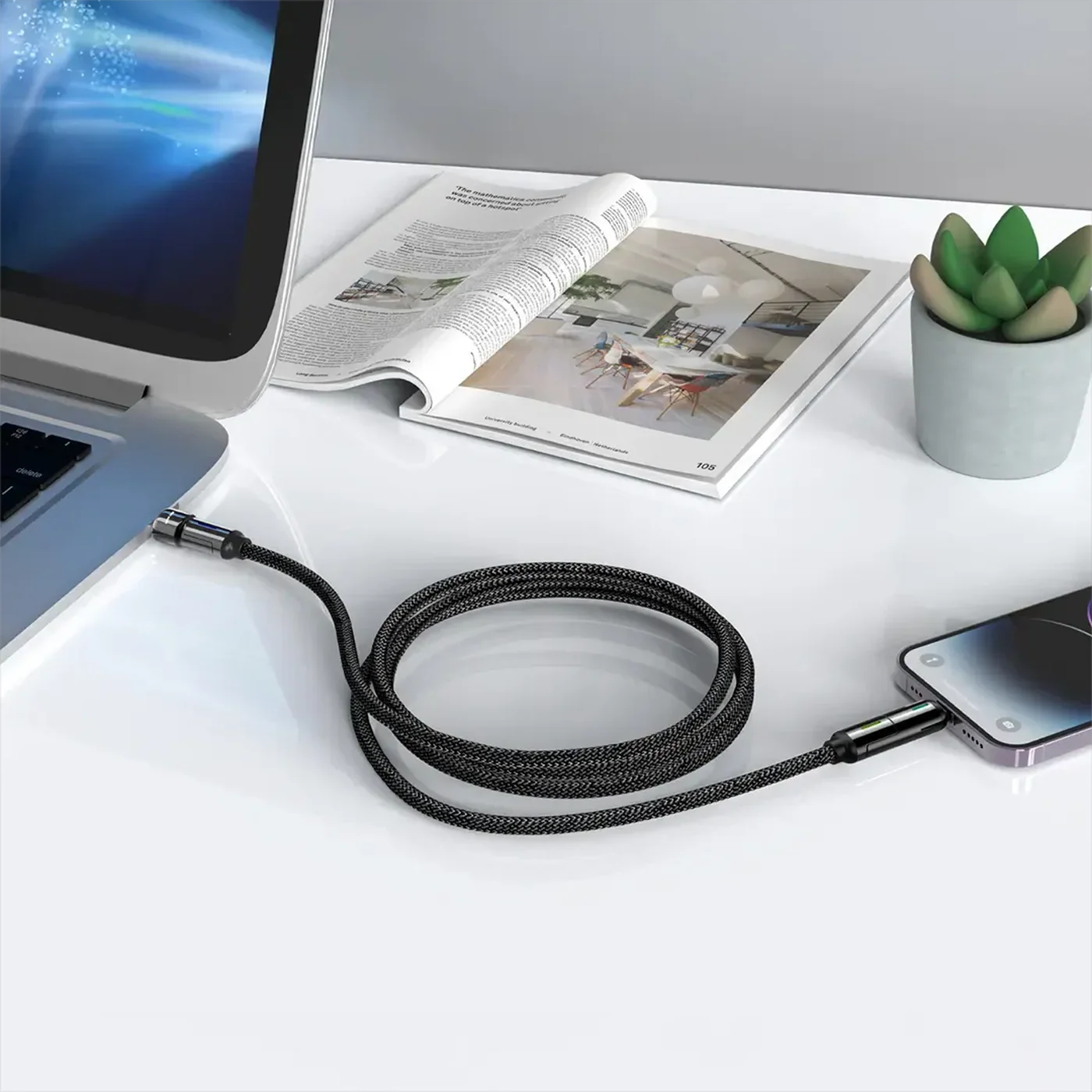 Green Lion 4 in 1 LED Braided Cable - Image 3