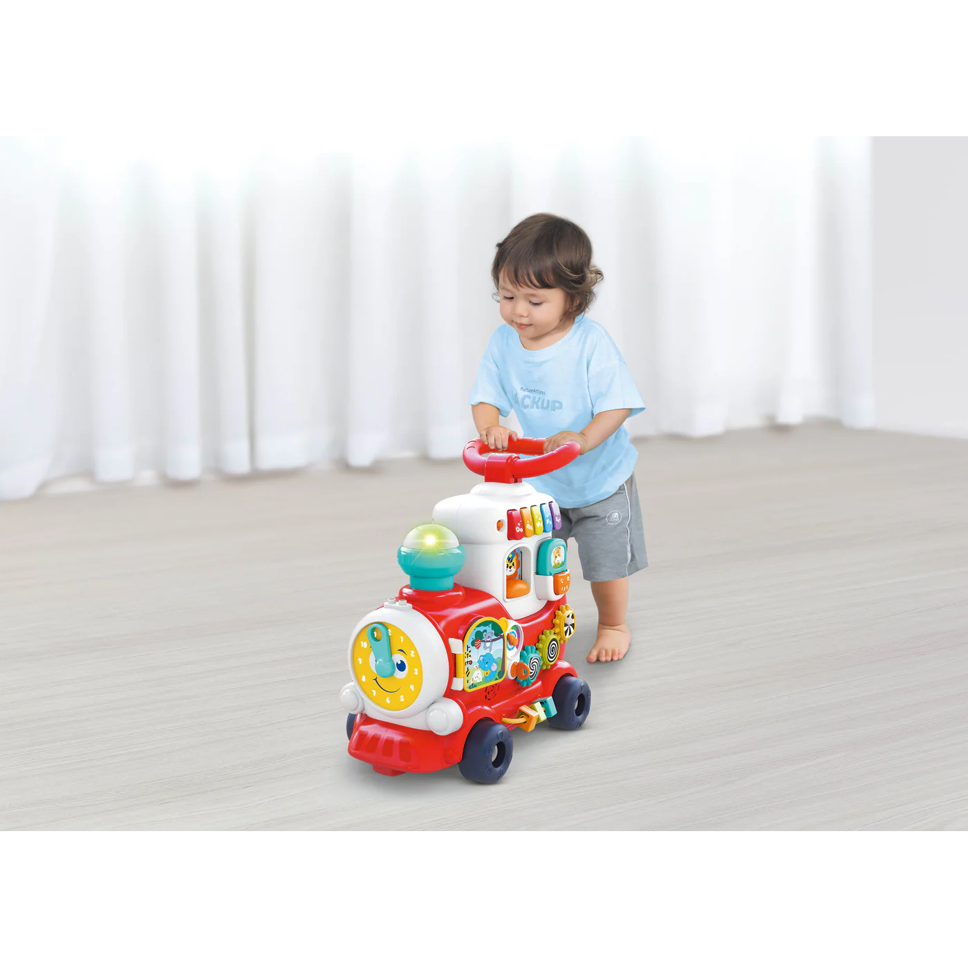 Hola 4-in-1 Push Walker & Ride-On Learning Train - Image 5