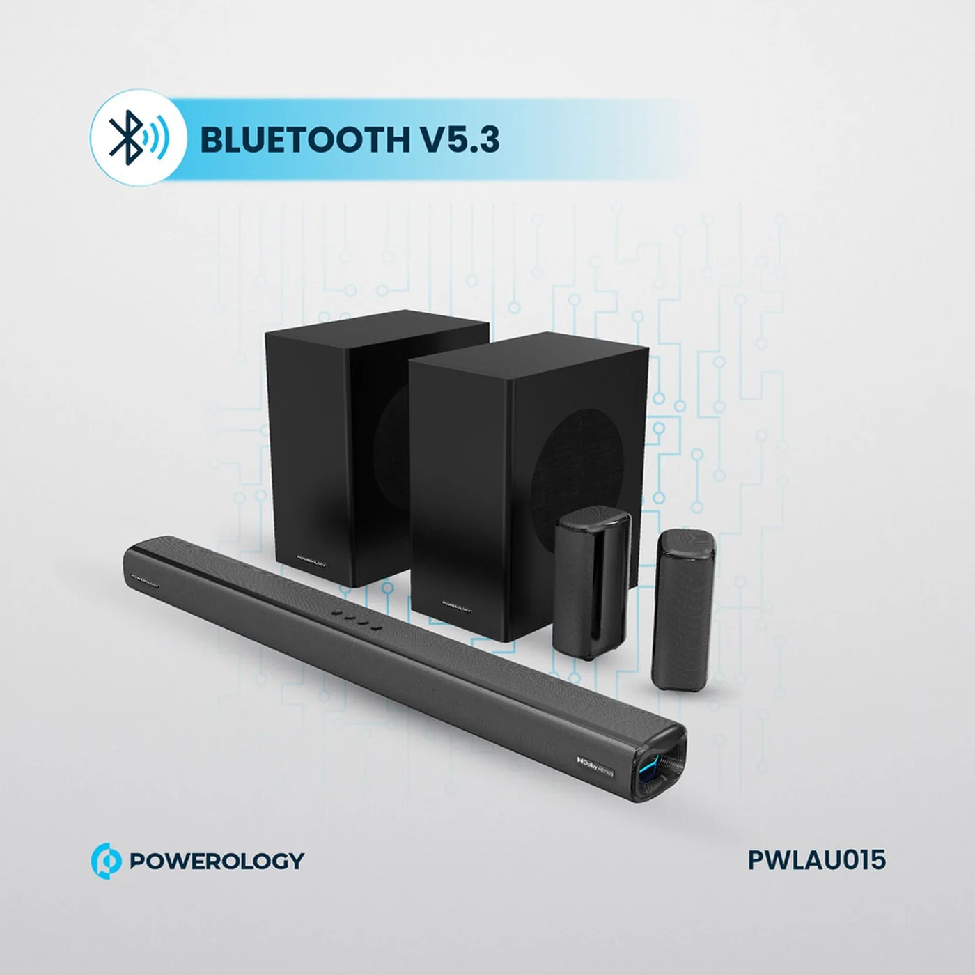 Powerology 5.2.4CH Dual Woofer Wireless Home Theater System - Image 3