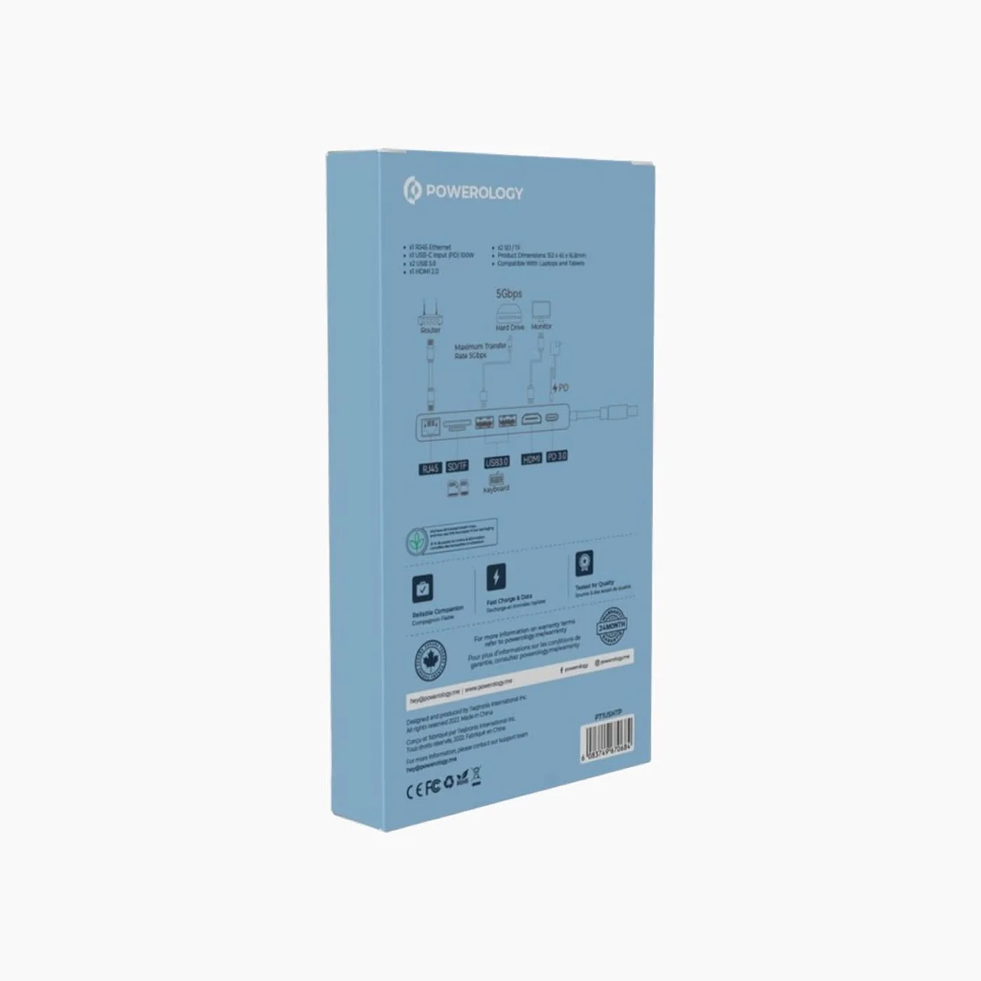 Powerology 7 in 1 USB-C Multi Hub Crystalline Series Hub - Image 4