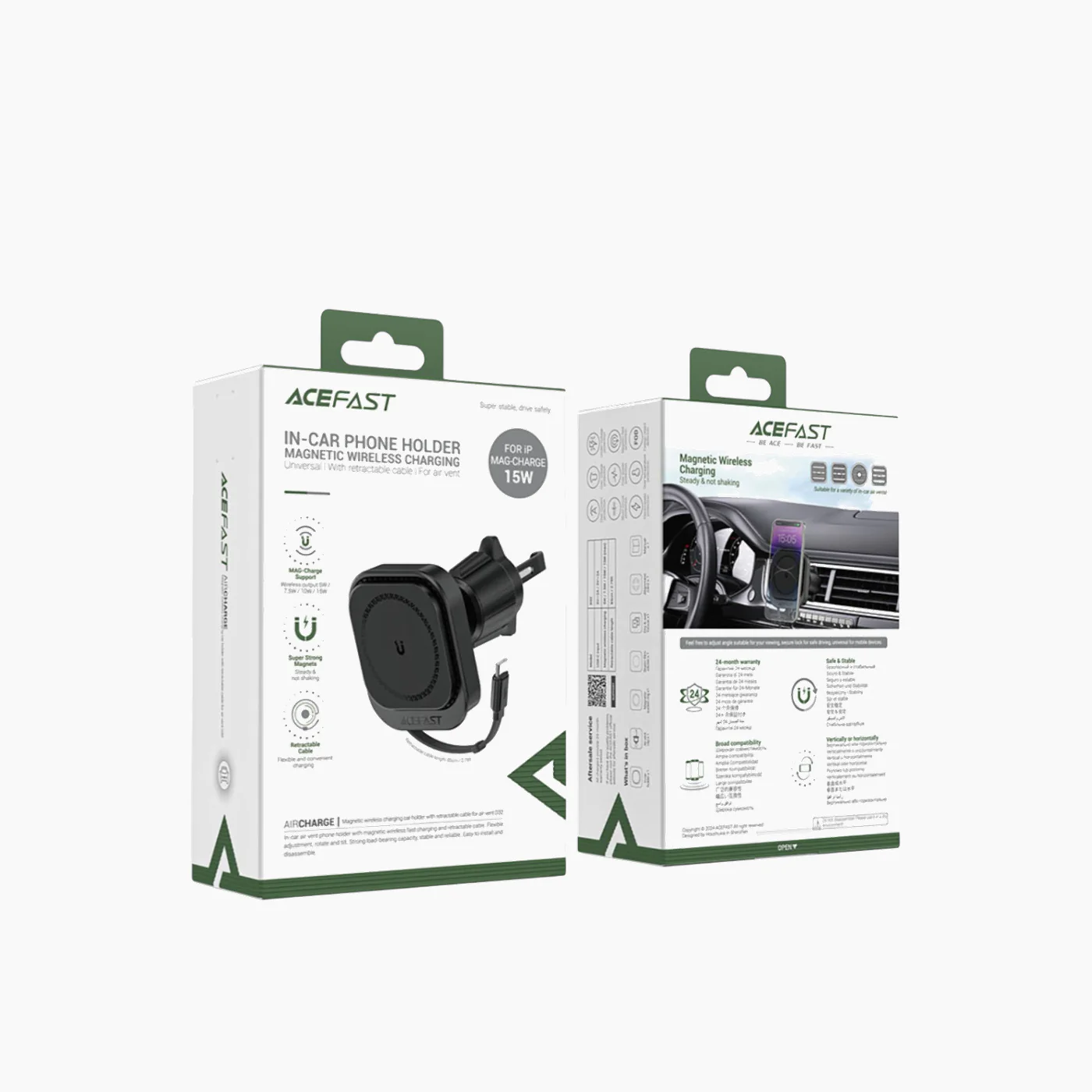 ACEFAST D32 Fast Wireless Charger Magnetic Car Holder - Image 5
