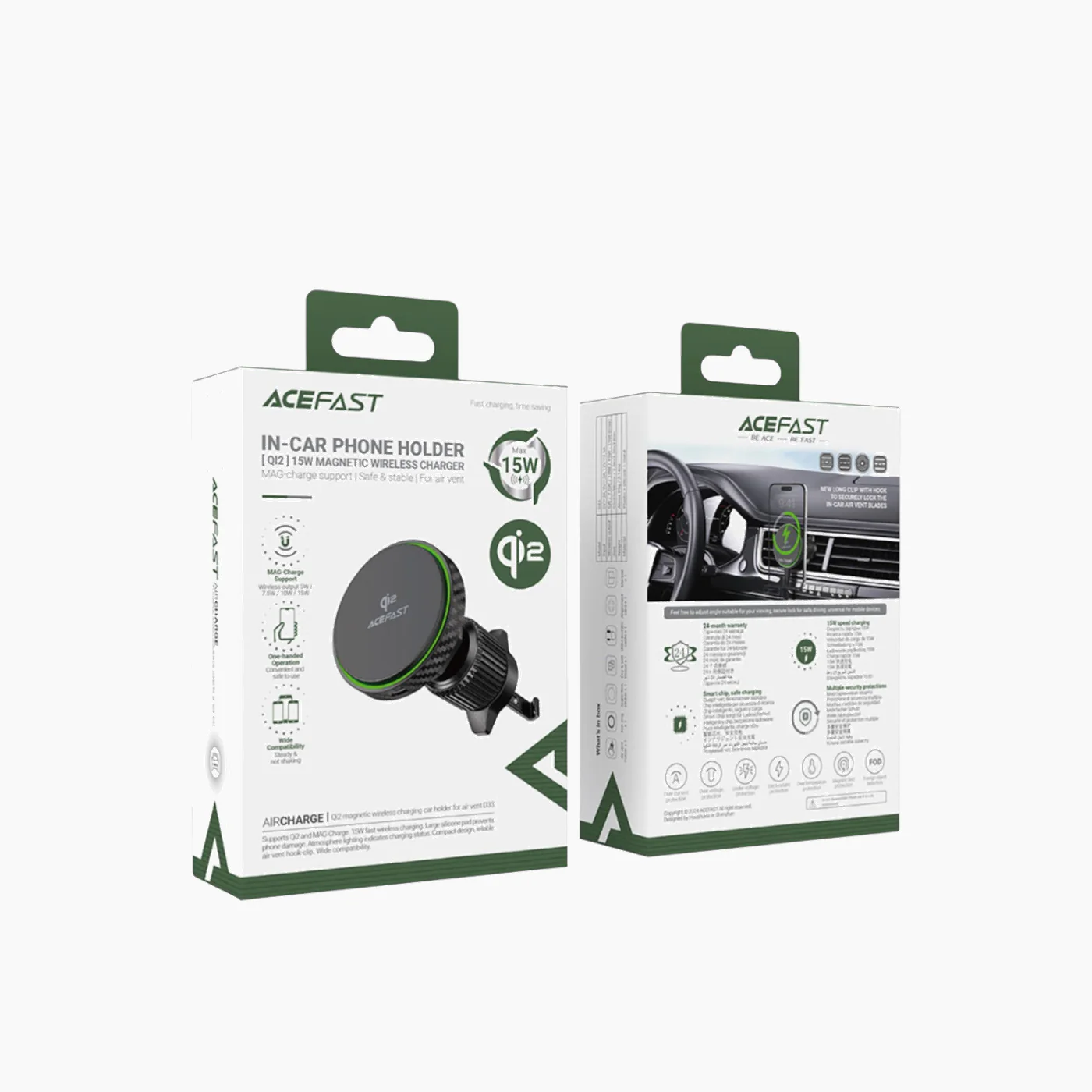 ACEFAST D33 Qi2 Air Vent Magnetic Wireless Charging Car Holder - Image 4