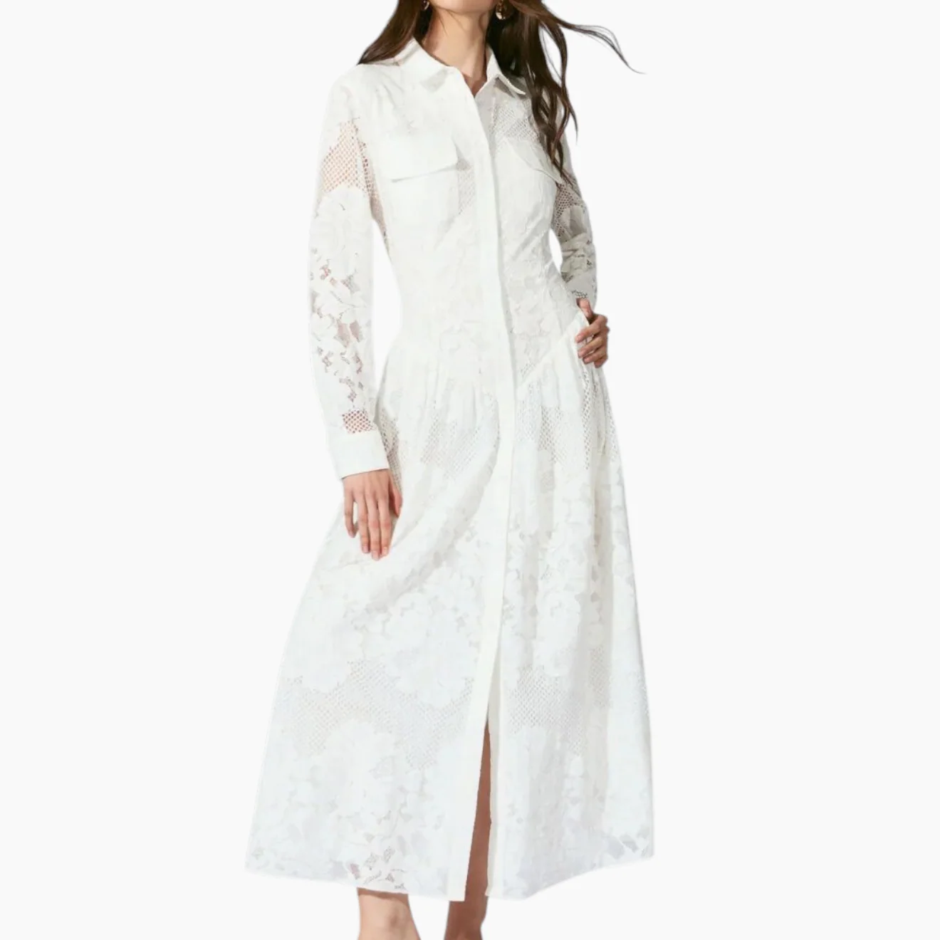 Bardot Agatha Lace Shirt Dress - Image 4