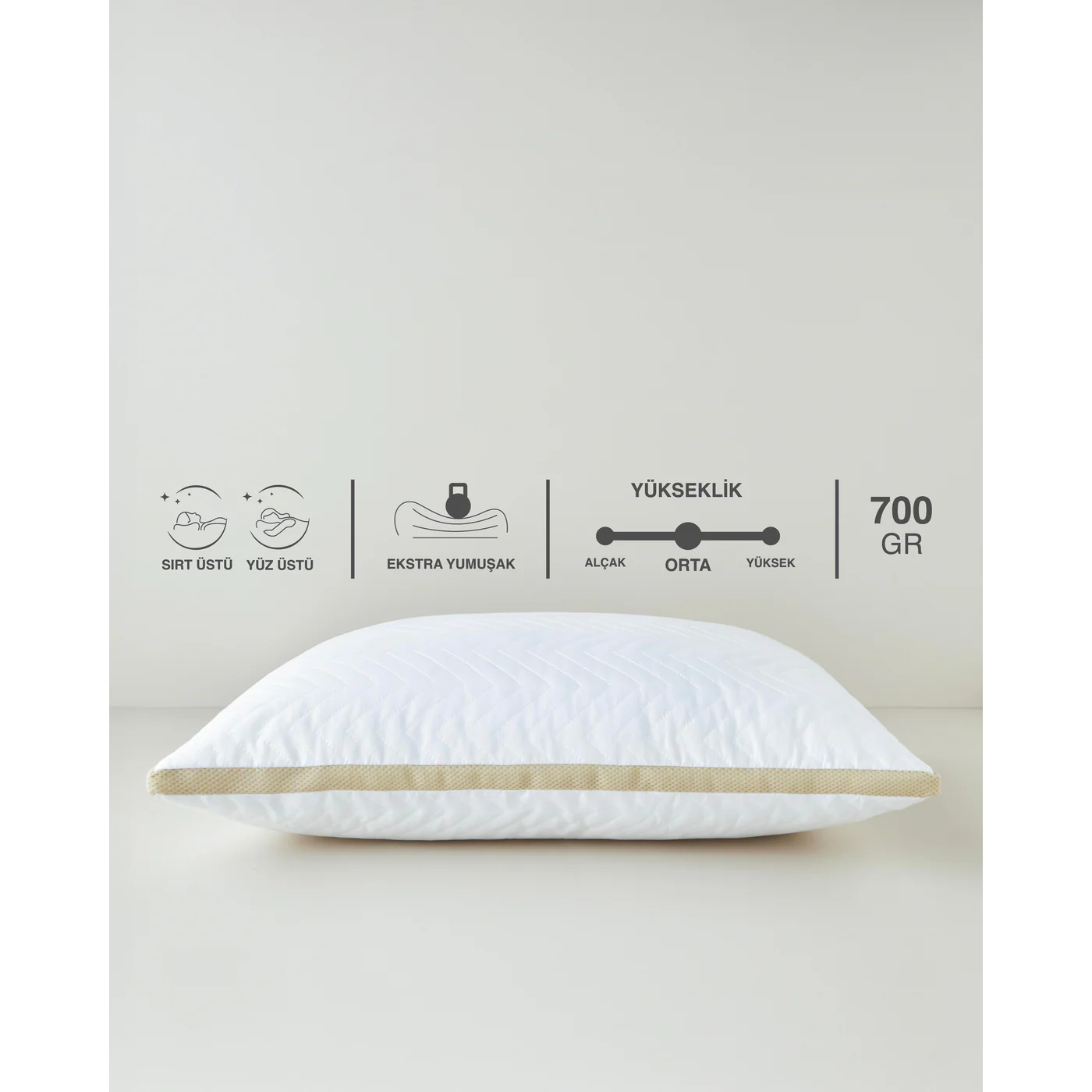 EH Living Air Plus Air-conditioned Pillow 50x70 cm White-Gold. - Image 5
