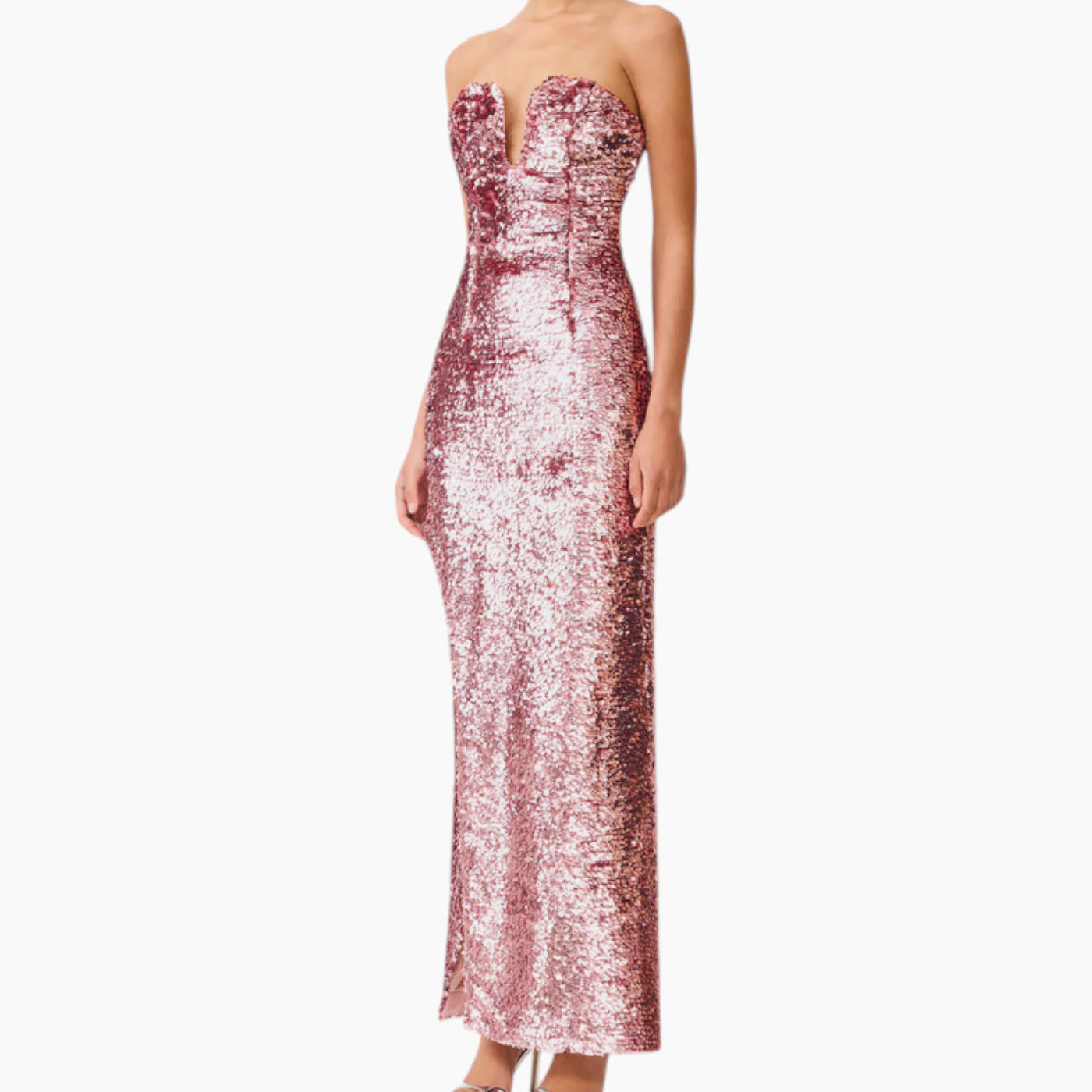 Elliatt Alissa Sequin Strapless Gown in Pink - Image 3