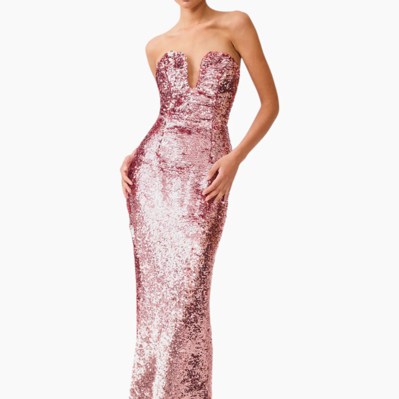 Elliatt Alissa Sequin Strapless Gown in Pink - Image 4