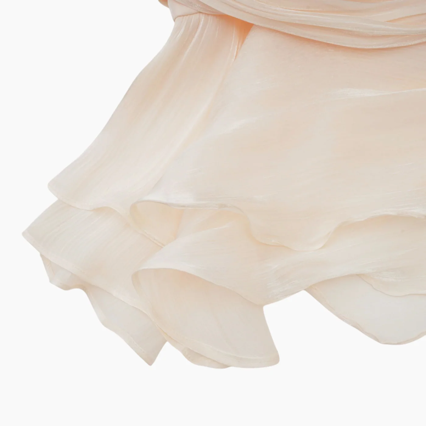 Aminah Balloon Sleeve Ruch Ruffle Mini Dress In Apricot - Image 10