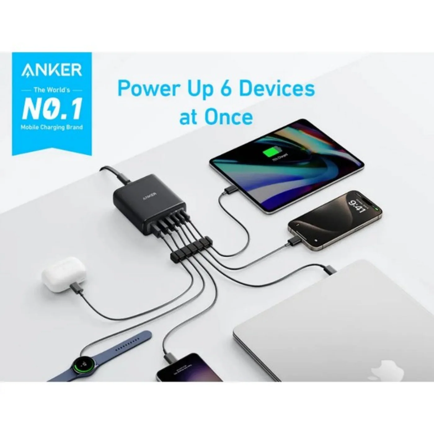 Anker Charger (112W, 6 Ports, GaN) - Image 4