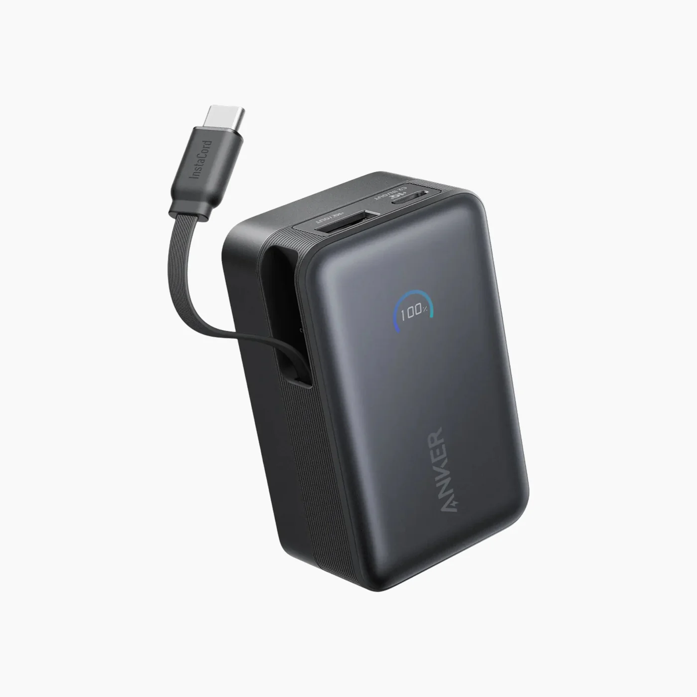 Anker Nano Power Bank (10K, 45W, Built-In Retractable USB-C Cable) Black