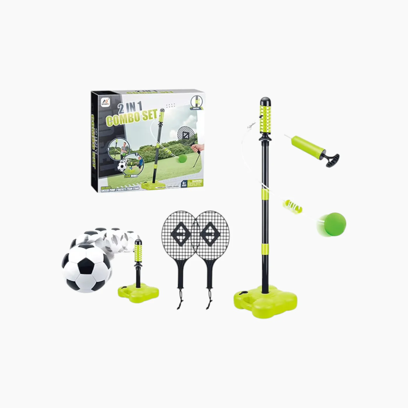 Aojie 2 In 1 Combo Set Swing Racket Soccer Set - Image 2