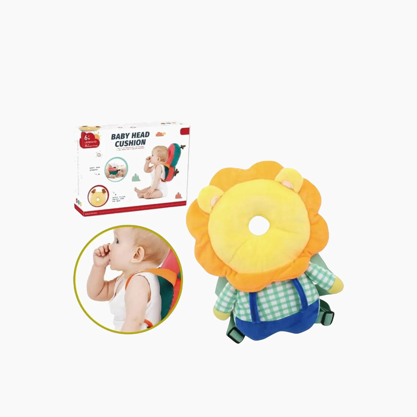 KIDS SUPPLIES AND RIDE-ON Baby Head Cushion- Lion - Image 4