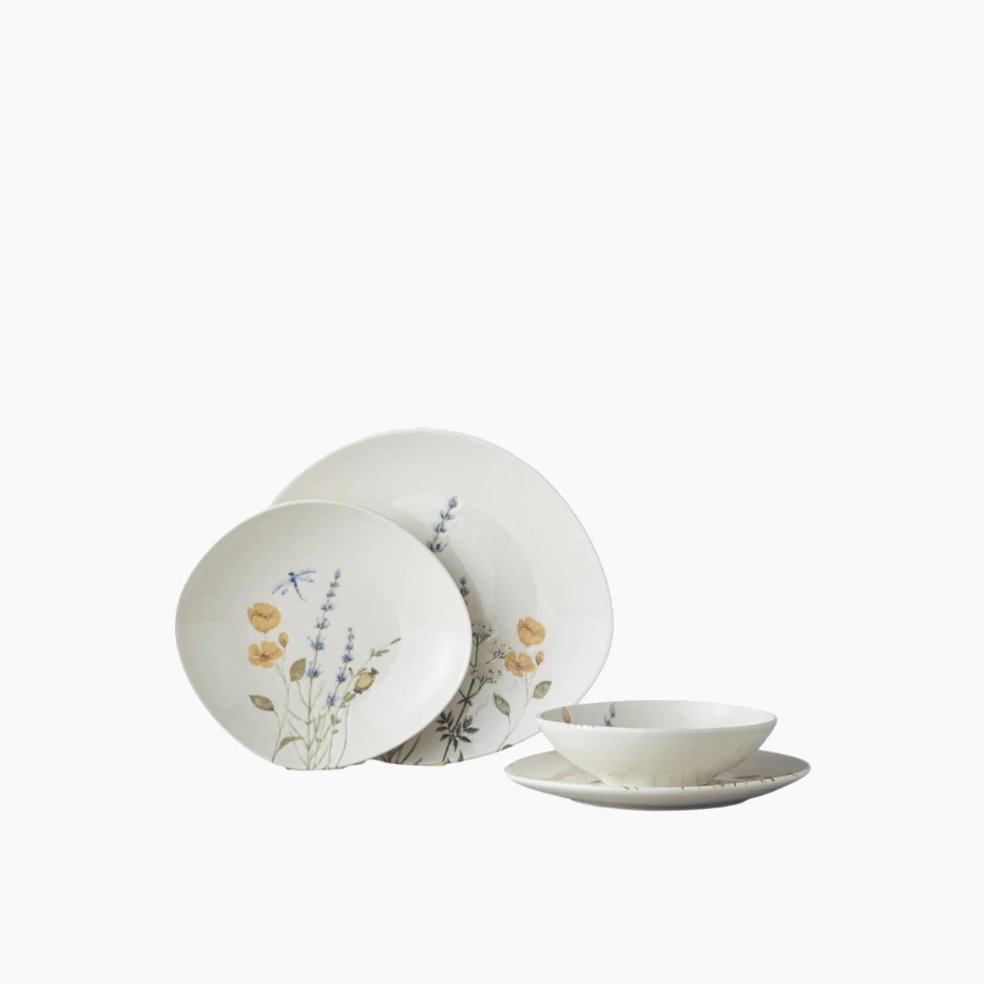 EH Living Balmy Porcelain Table Set 24 Pieces, 6 Servings Blue - Yellow - Image 2