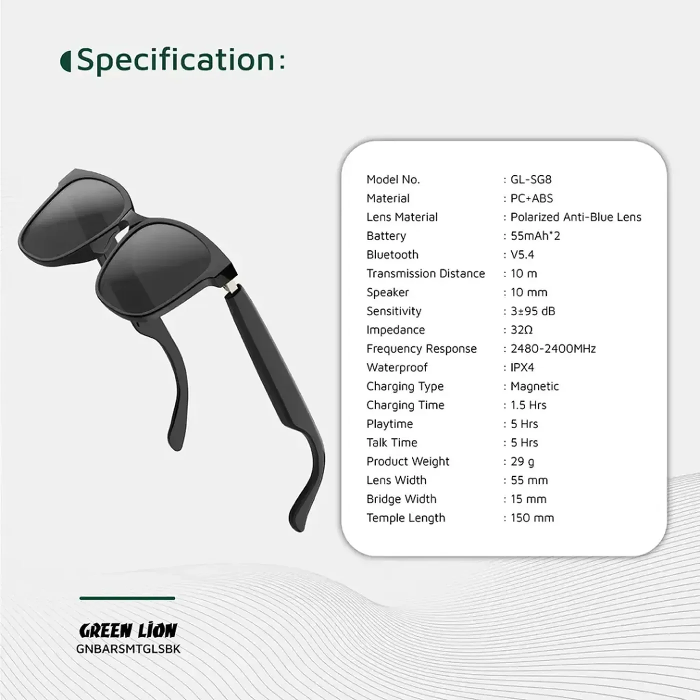 Green Lion Barcelona Smart Glasses - Image 8
