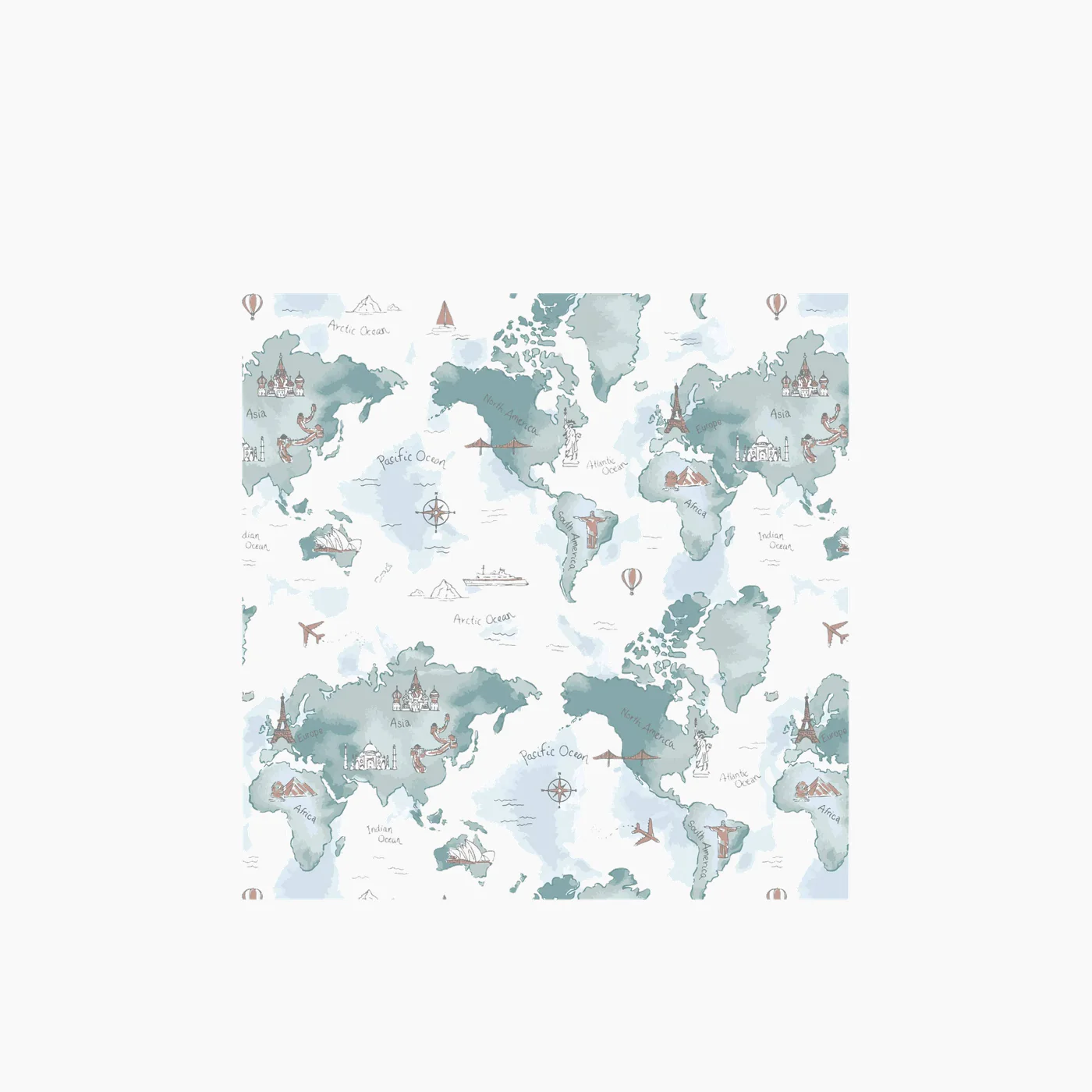 Bebe Au Lait World Map Oh So Soft Muslin Crib Sheet - Image 2