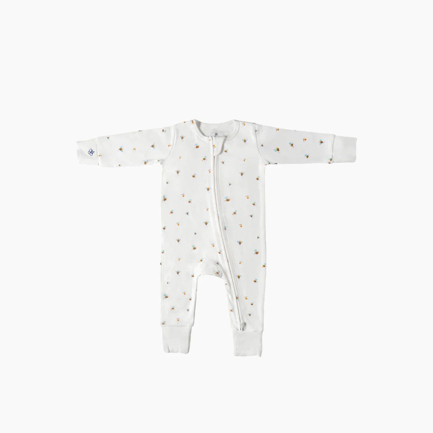 Snugbeenightwear cotton sleepsuit featuring cheerful bees buzzing