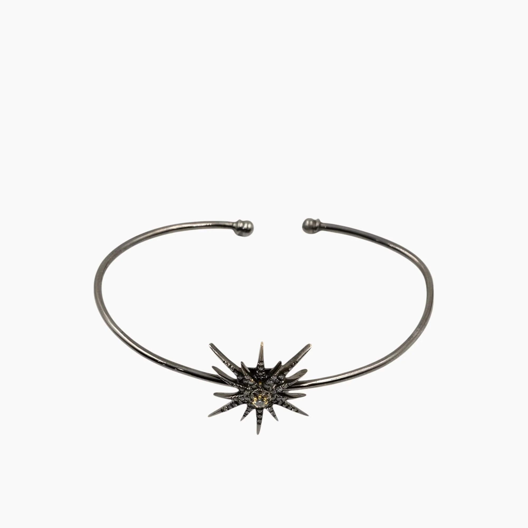 Nadine Shami Black Gold Bangle - Image 3