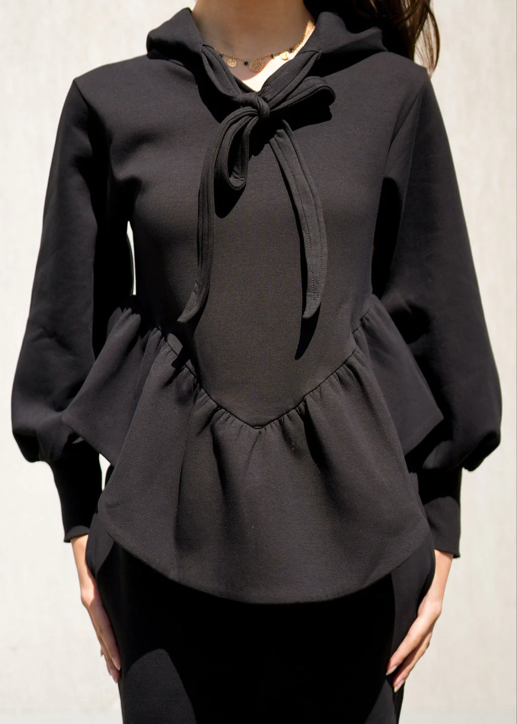 Ink Martini BLACK TO BASICS HOODED PULLOVER - Image 2