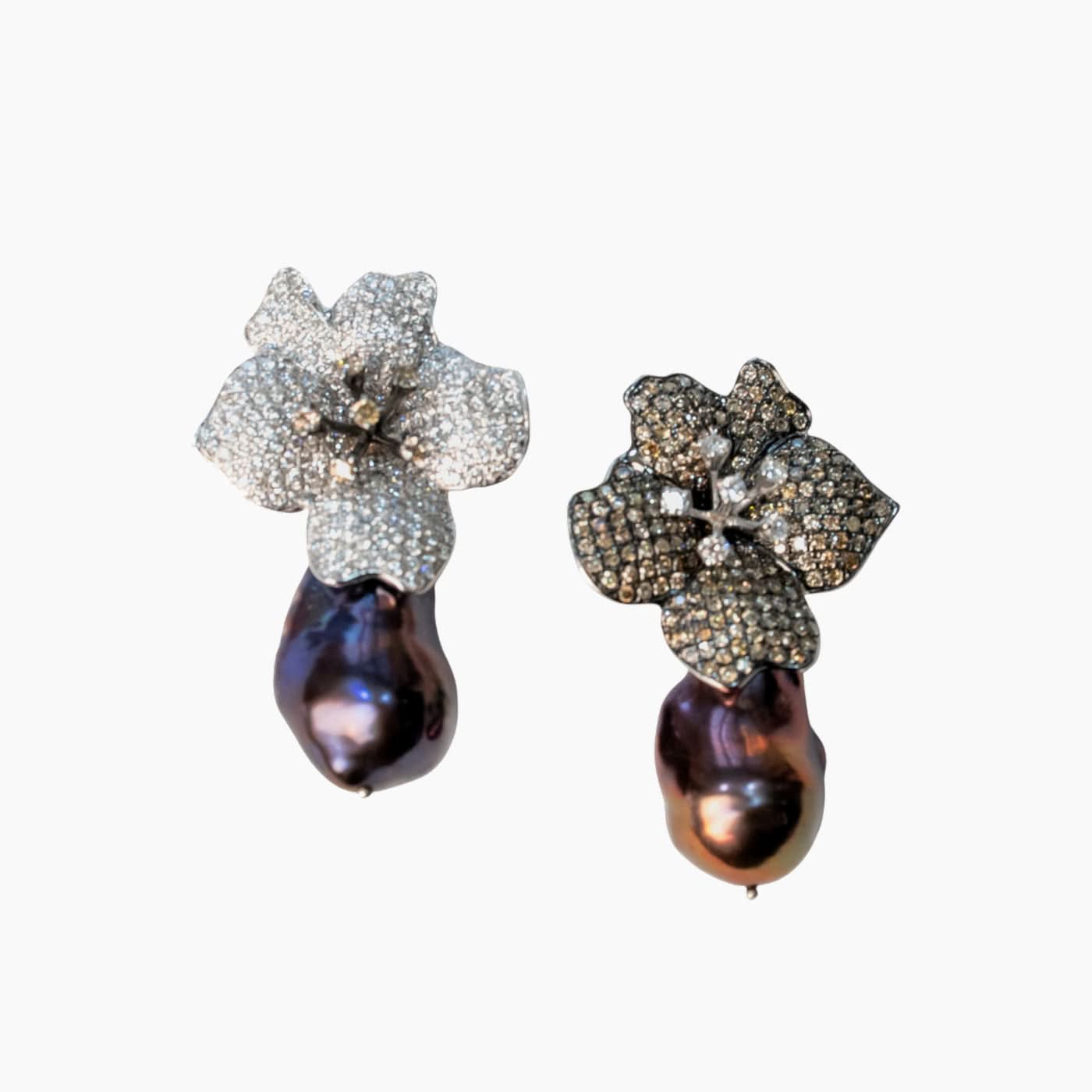 Nadine Shami Blossom Pearl Drops Earrings - Image 2