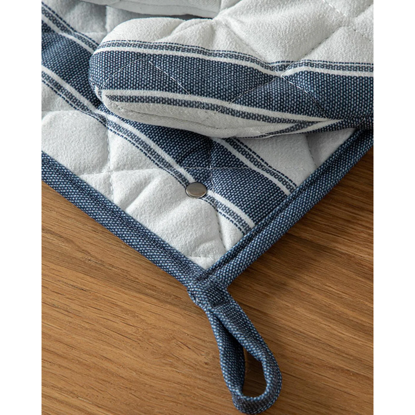 EH Living Blue Lines Polyester 2 pcs Kitchen Set 17x30 cm+20x20 cm Navy Blue - Image 3