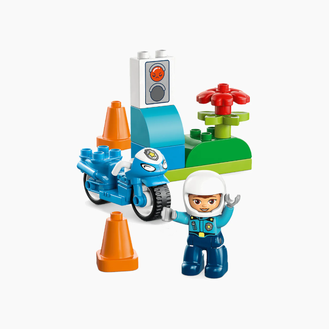 LEGO Blue Police Motorcycle- 11 Pcs - Image 2