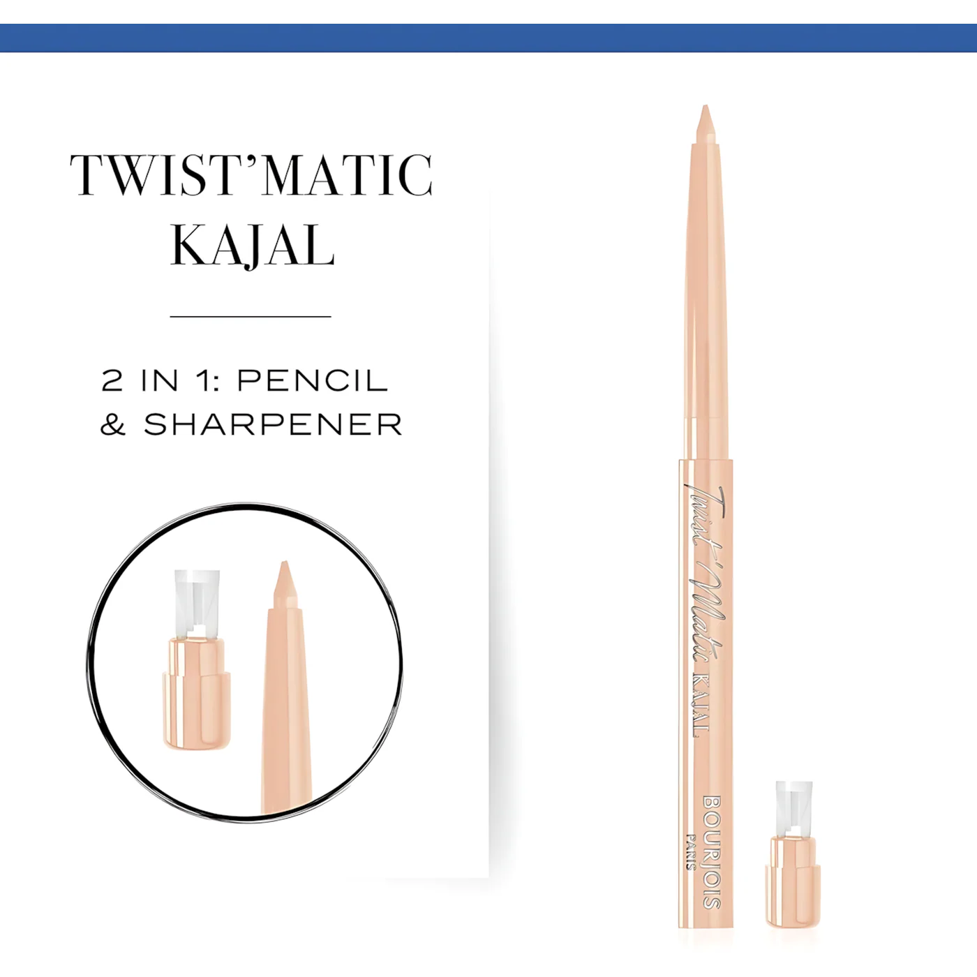 Bourjois Twist'Matic Kajal Eye Pencil 04 Sand Beige - Image 2