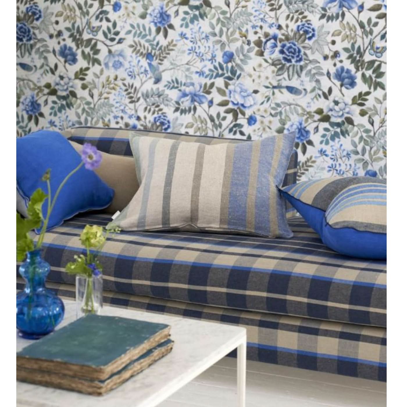 Designers Guild Brera Corso Aqua Linen Cushion - Image 4