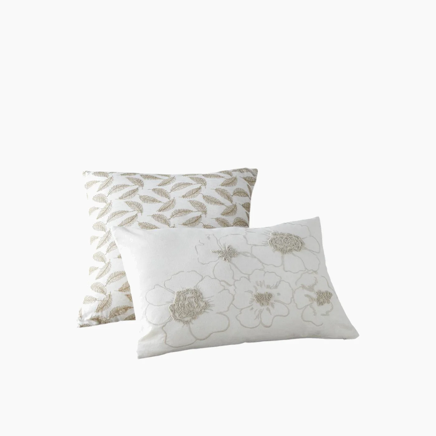 EH Living Buds Embroidered Decorative Cushion 33x50 cm Ecru - Image 2