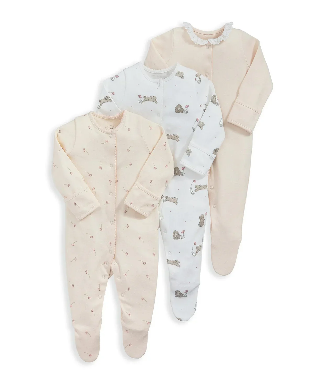 Bunny Floral Sleepsuit (Set of 3) - Image 3