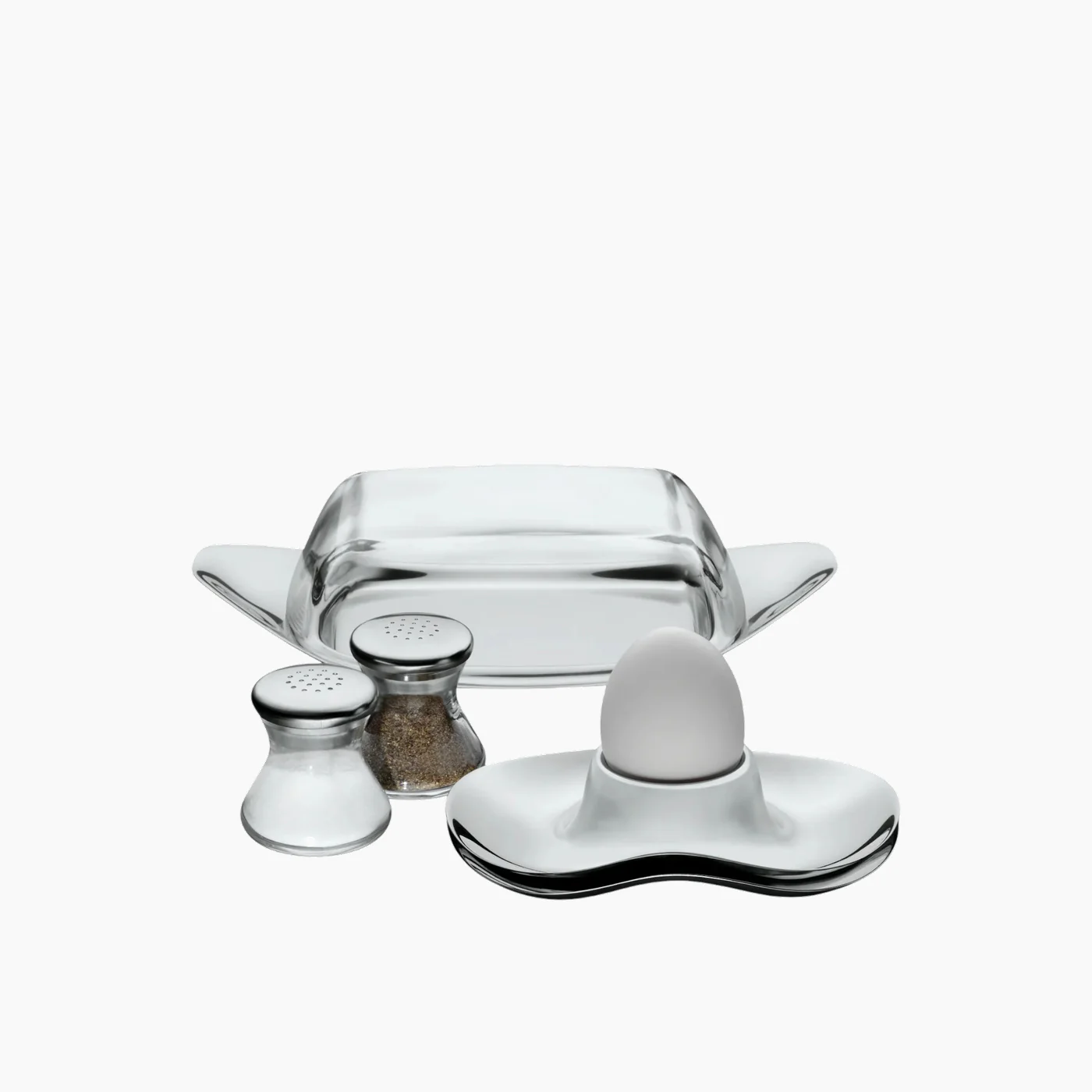 WMF Butter Dish Wagenfeld Stainlees Steel with Plastic Cover - Image 3
