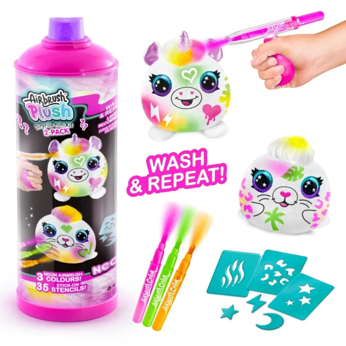 Canal Toys Airbrush Plush Neon Mini Mystery 2Pack - Image 4