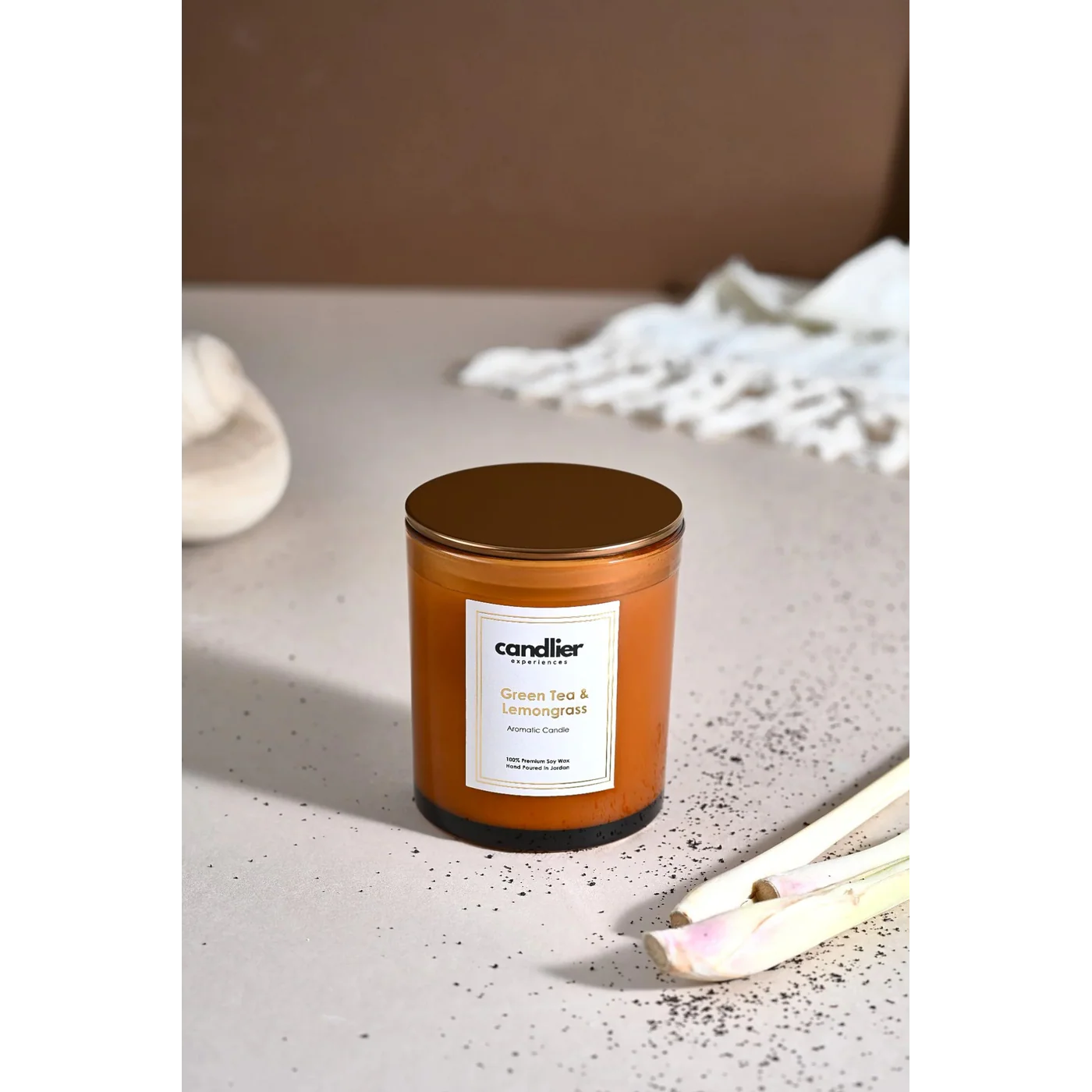 Candlier Green Tea and Lemongrass Candle - Image 2