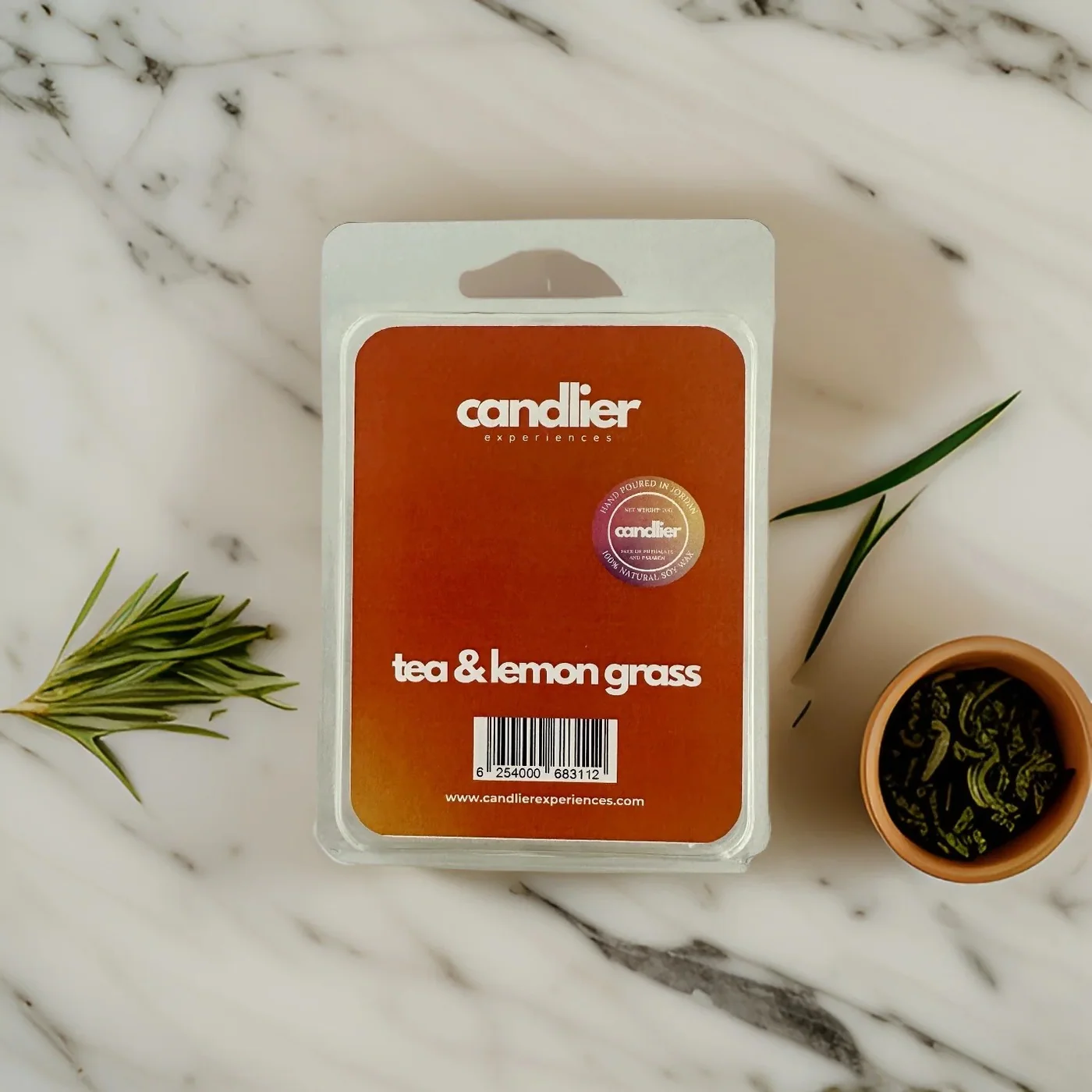Candlier Tea & Lemongrass Soy Wax Melts - Image 2