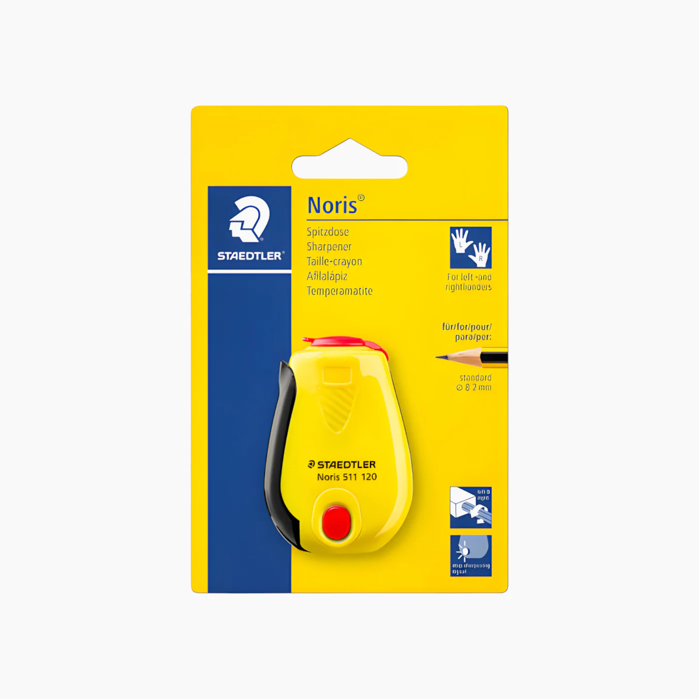STAEDTLER CARD SHARPENER CYLINDRICAL COLOR YELLOW WITH CONTAINER