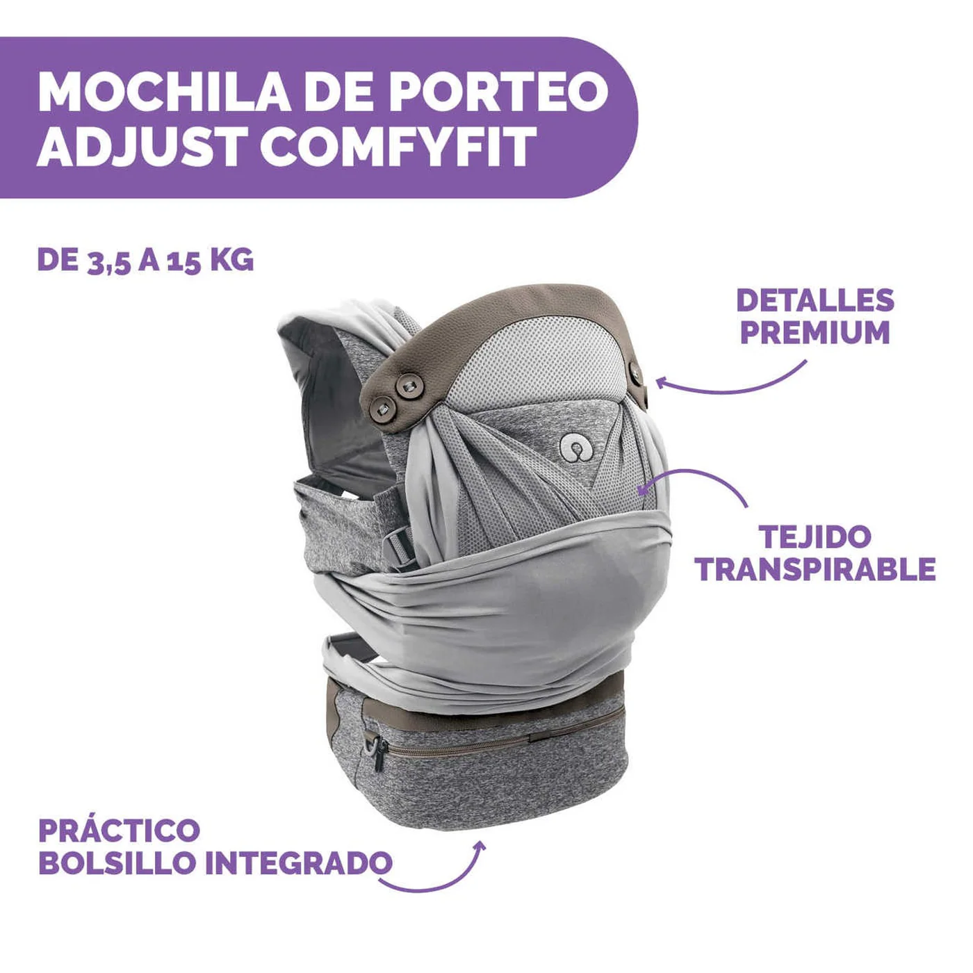 Chicco Boppy Adjust Comfyfit Babycarrier - Image 3