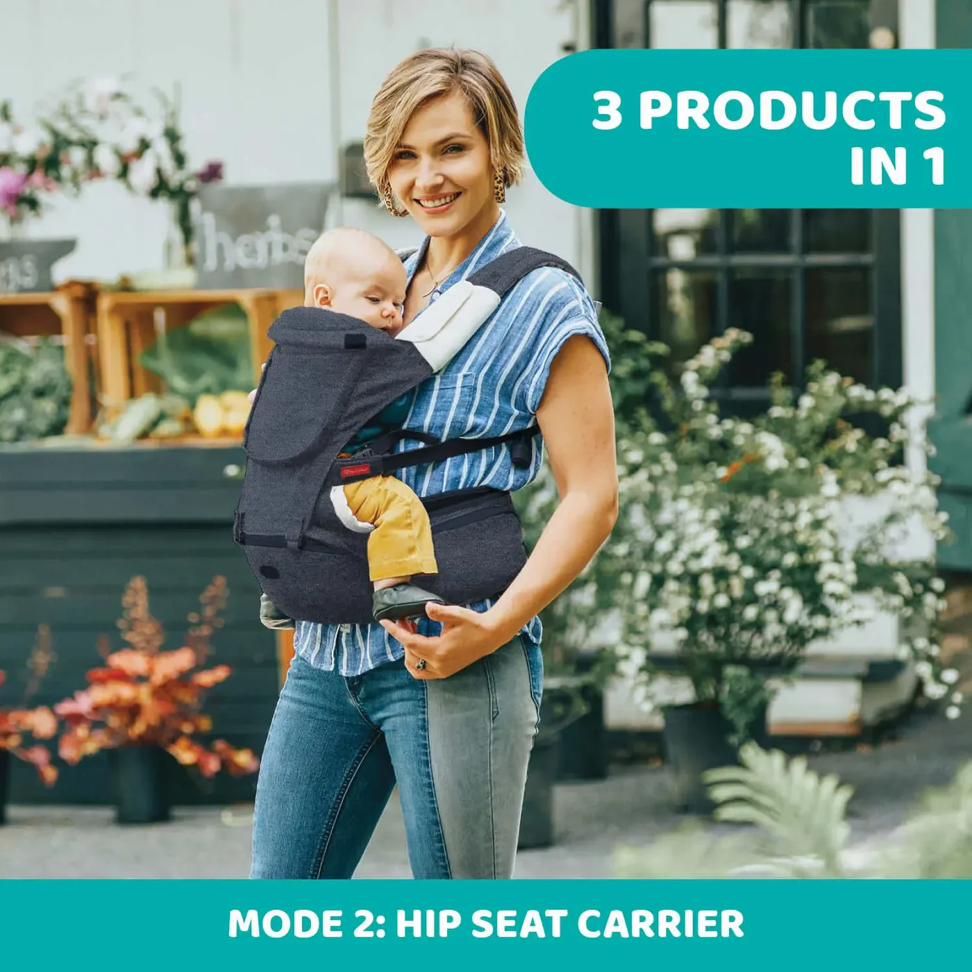 Chicco Hip Seat Baby Carrier Denim - Image 4