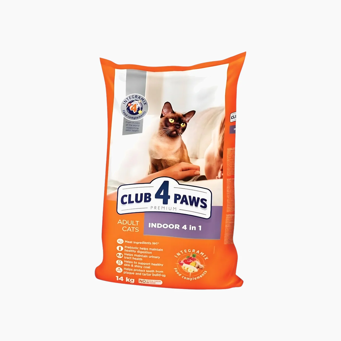 Club4Paws Cl in Door 4 in 1 Dry Food Adult Cat 14kg