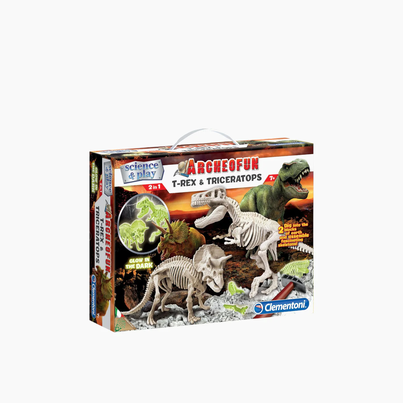 Clementoni Archeo T-Rex & Triceratops Fluo (GB)
