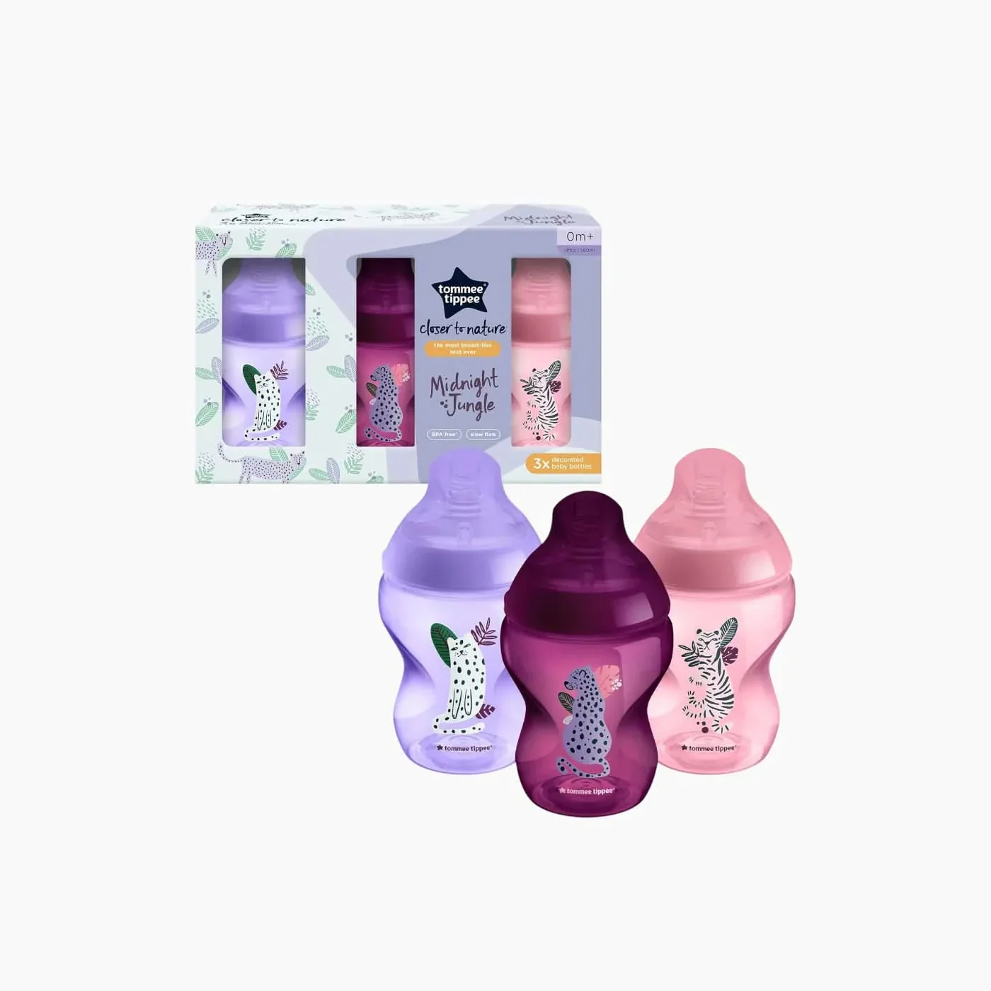 Tommee Tippee Closer To Nature 3 Midnight Jungle Baby Bottles - Image 2