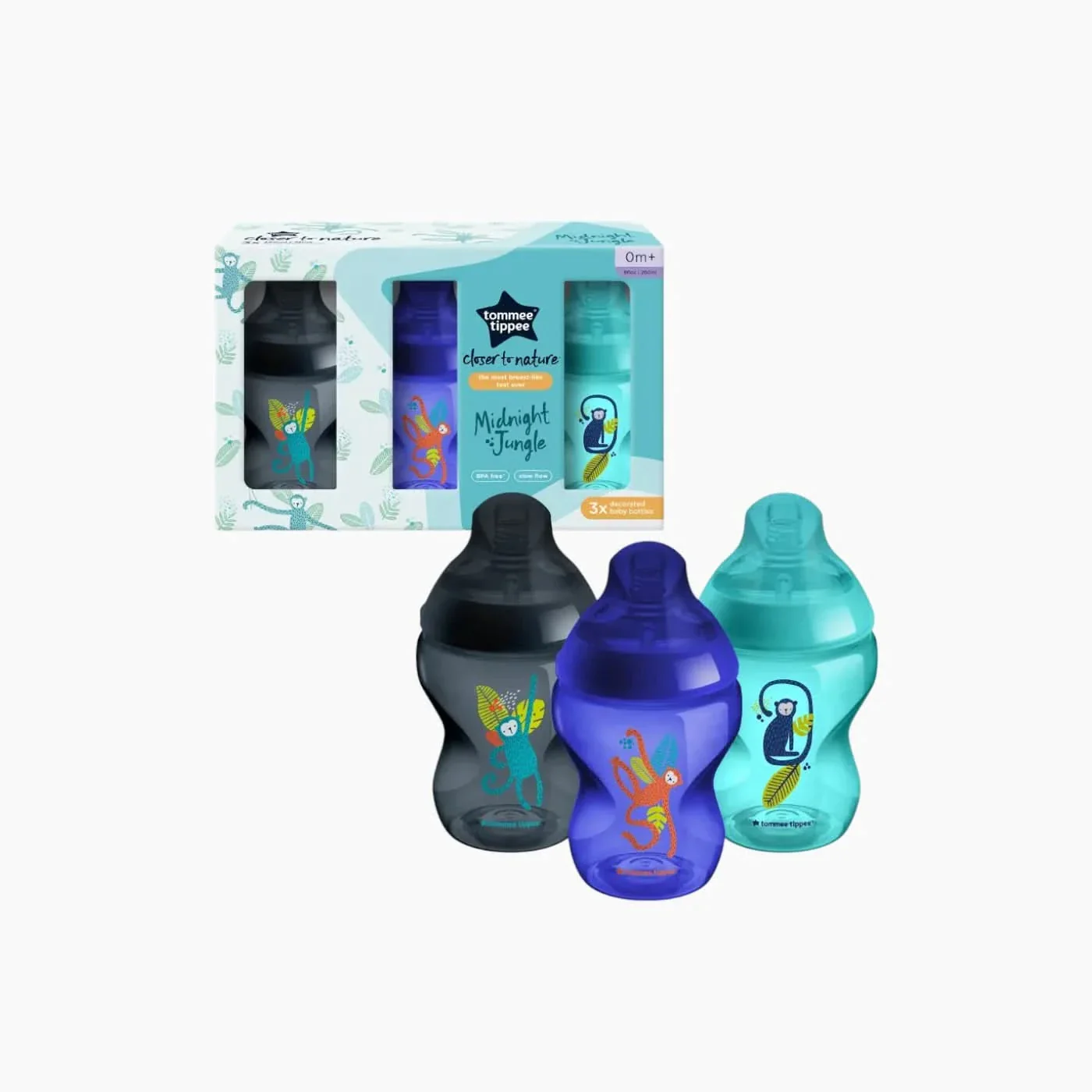 Tommee Tippee Closer To Nature 3 Midnight Jungle Baby Bottles - Image 5