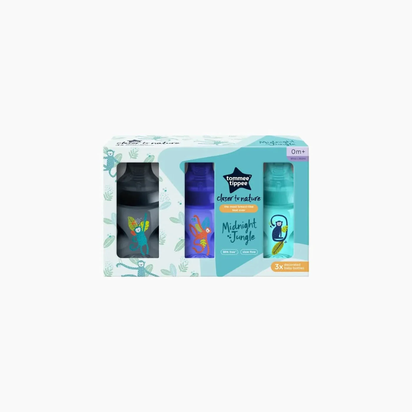 Tommee Tippee Closer To Nature 3 Midnight Jungle Baby Bottles - Image 6