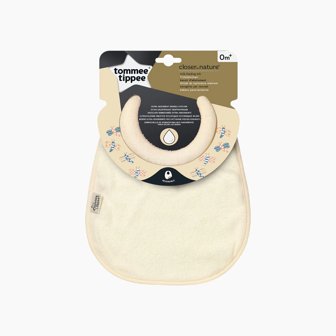 Closer to Nature Milk Feeding Bib - Single Pack (White)