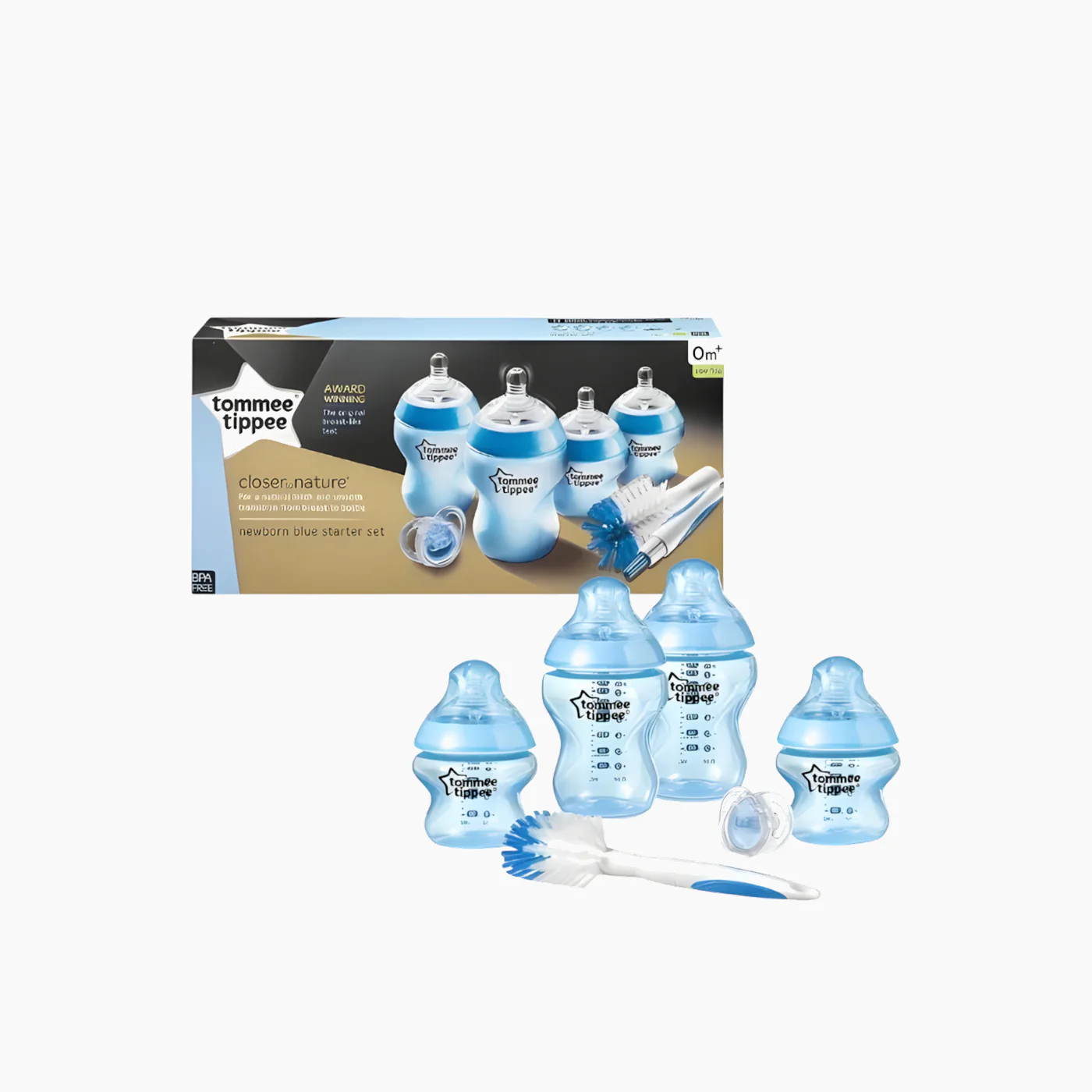 Closer to Nature Newborn Baby Bottle Starter Kit -Boy (Blue) - Image 2