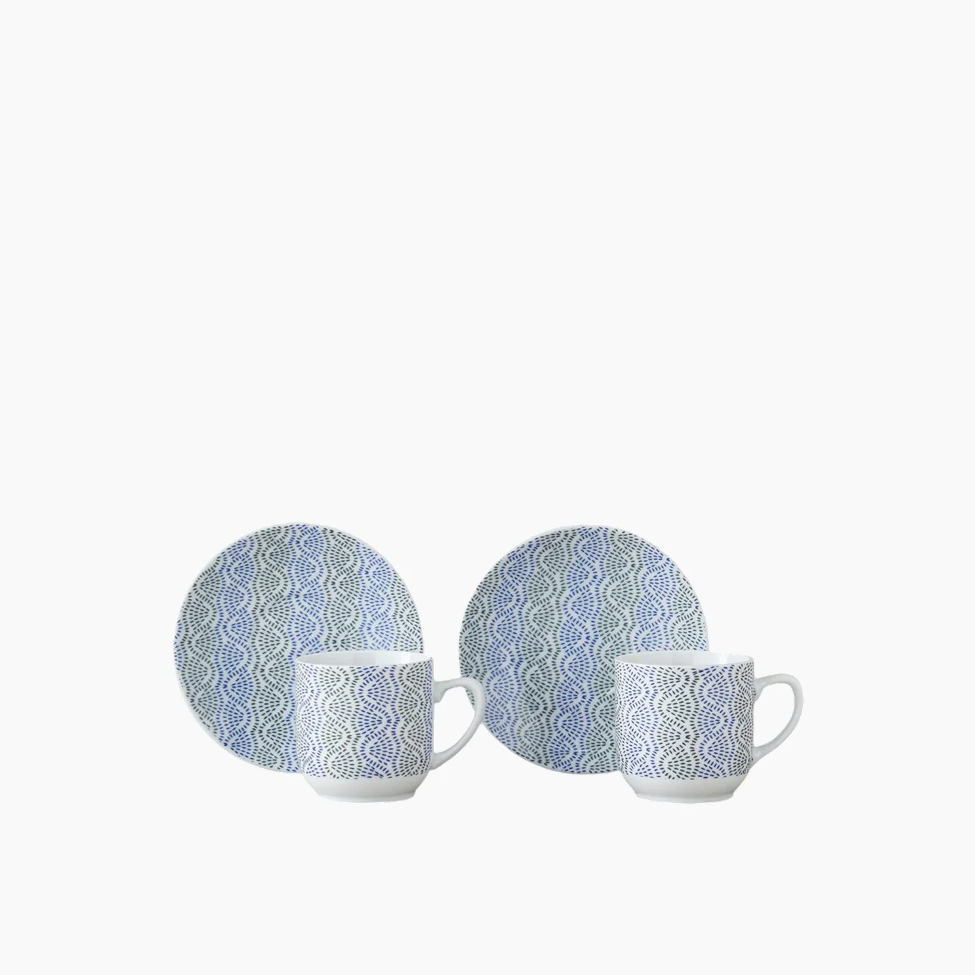 EH Living Conner Porcelain 4 Pieces 2 Servings Coffee Cup Set 80 ml Blue - Green - Image 2