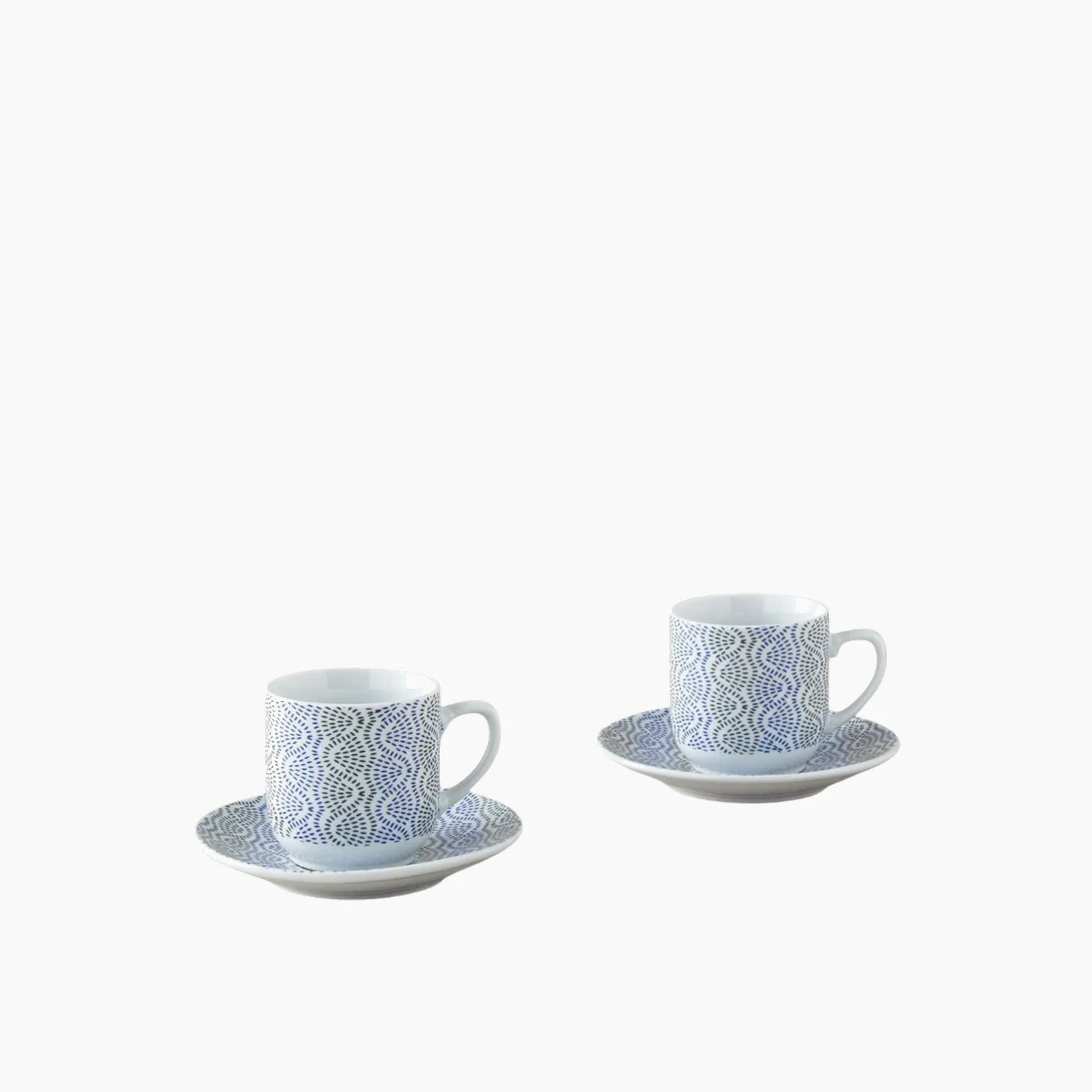 EH Living Conner Porcelain 4 Pieces 2 Servings Coffee Cup Set 80 ml Blue - Green - Image 3